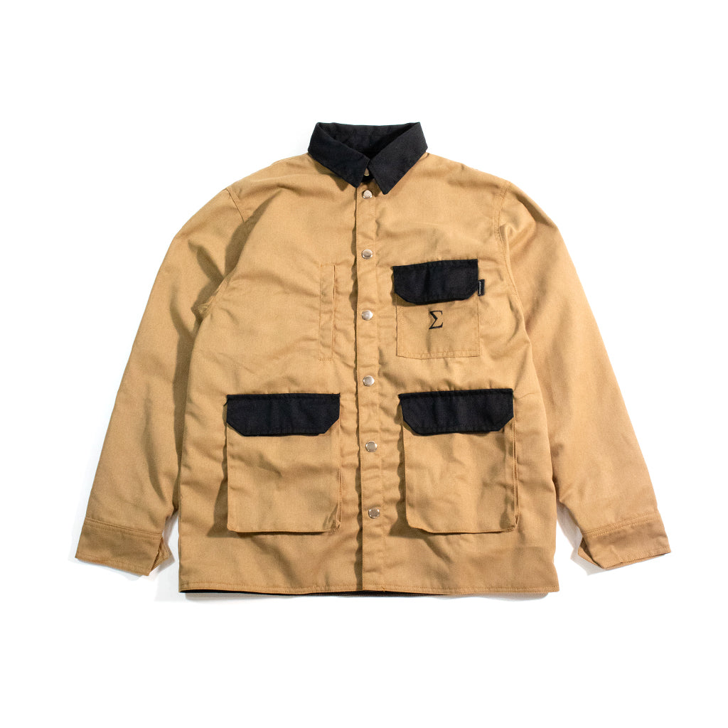 SIGMA SNAP BUTTON DOWN COLLARED JACKET 01 | KHAKI