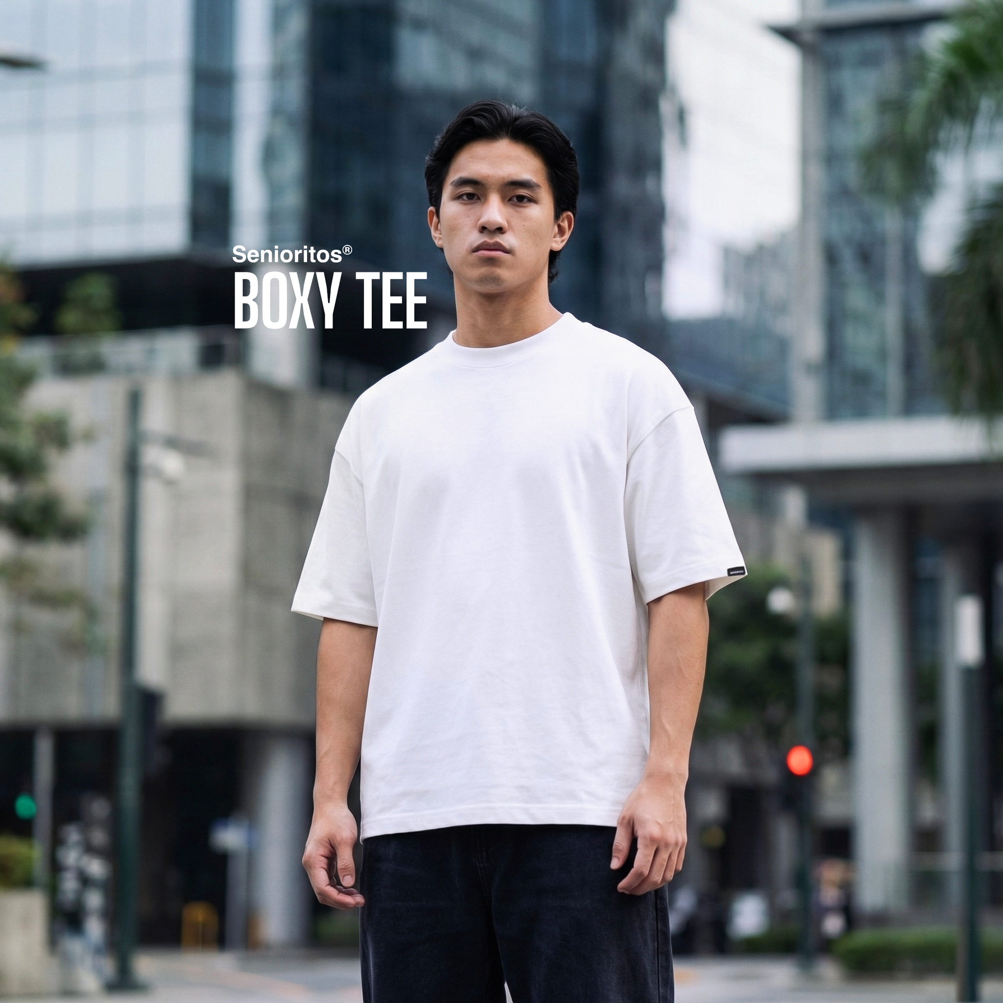 BOXY PLAIN TEE | WHITE