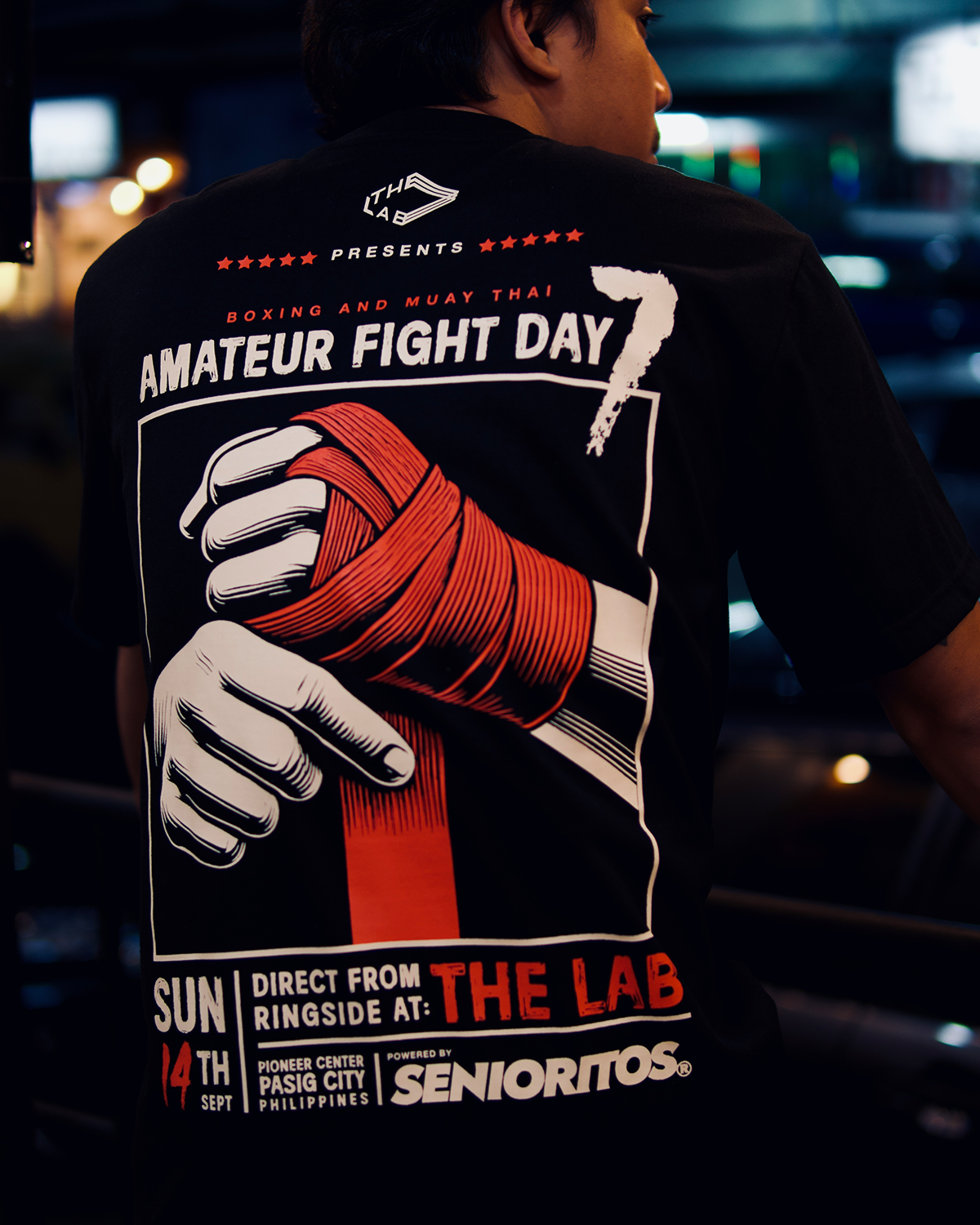 FIGHT DAY TEE | BLACK | THE LAB X SENIORITOS® COLLABORATION