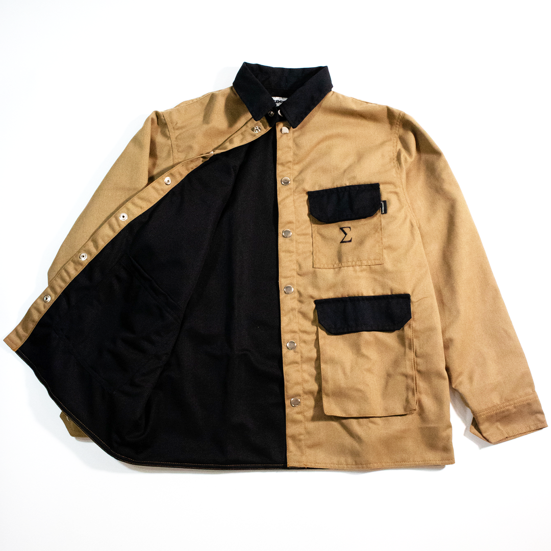 SIGMA SNAP BUTTON DOWN COLLARED JACKET 01 | KHAKI