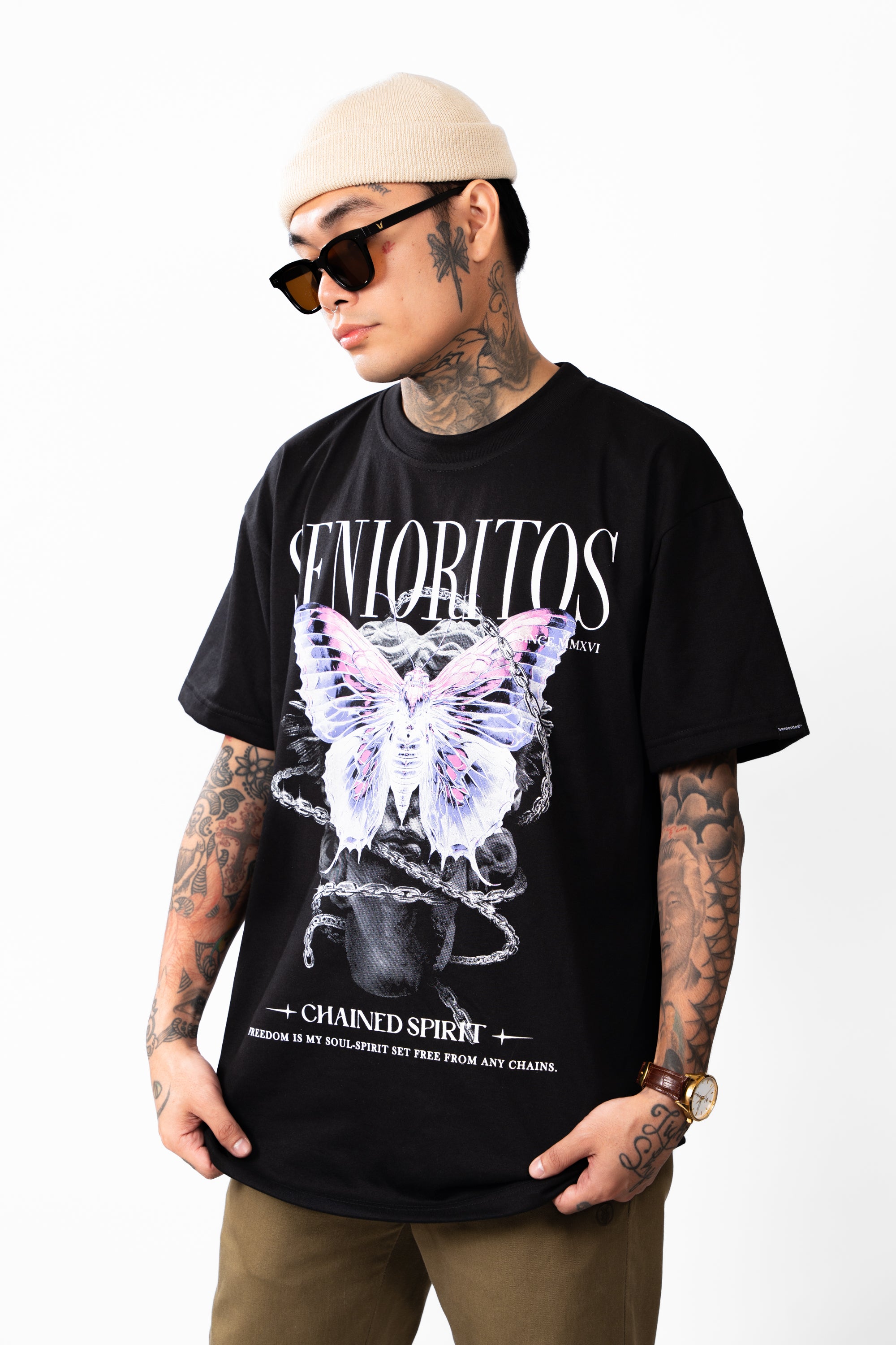 CHAINED SPIRIT (BUTTERFLY) TEE | BLACK