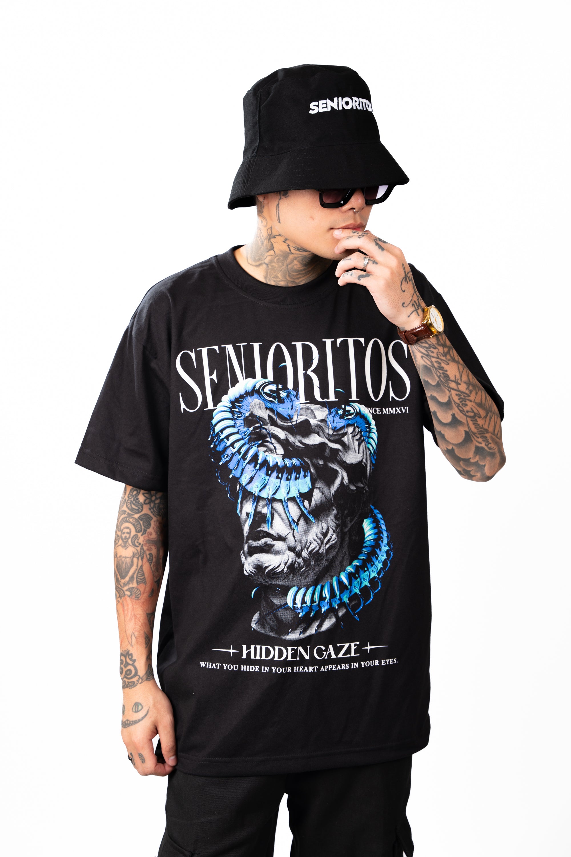 HIDDEN GAZE (CENTIPEDE) TEE | BLACK