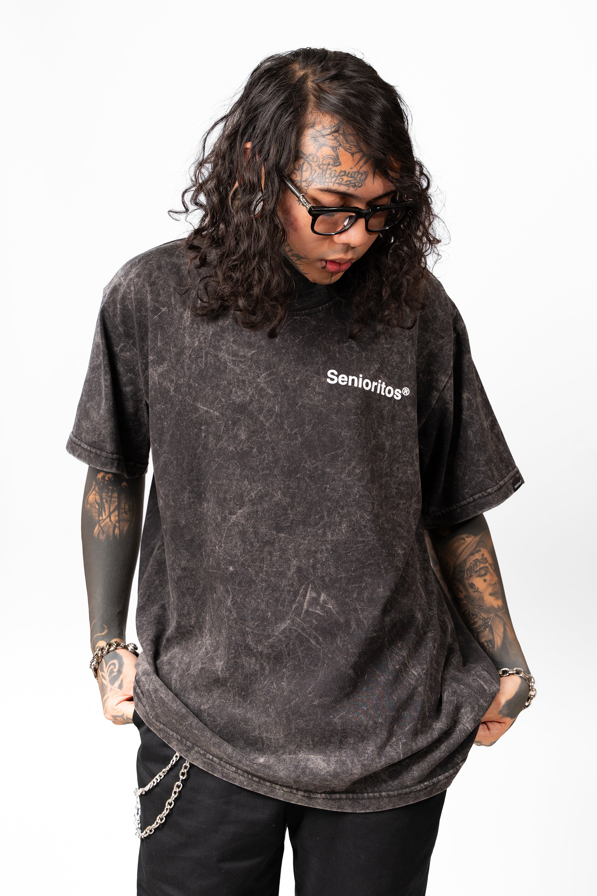 HELVETICA ACID OVERSIZED TEE | BLACK