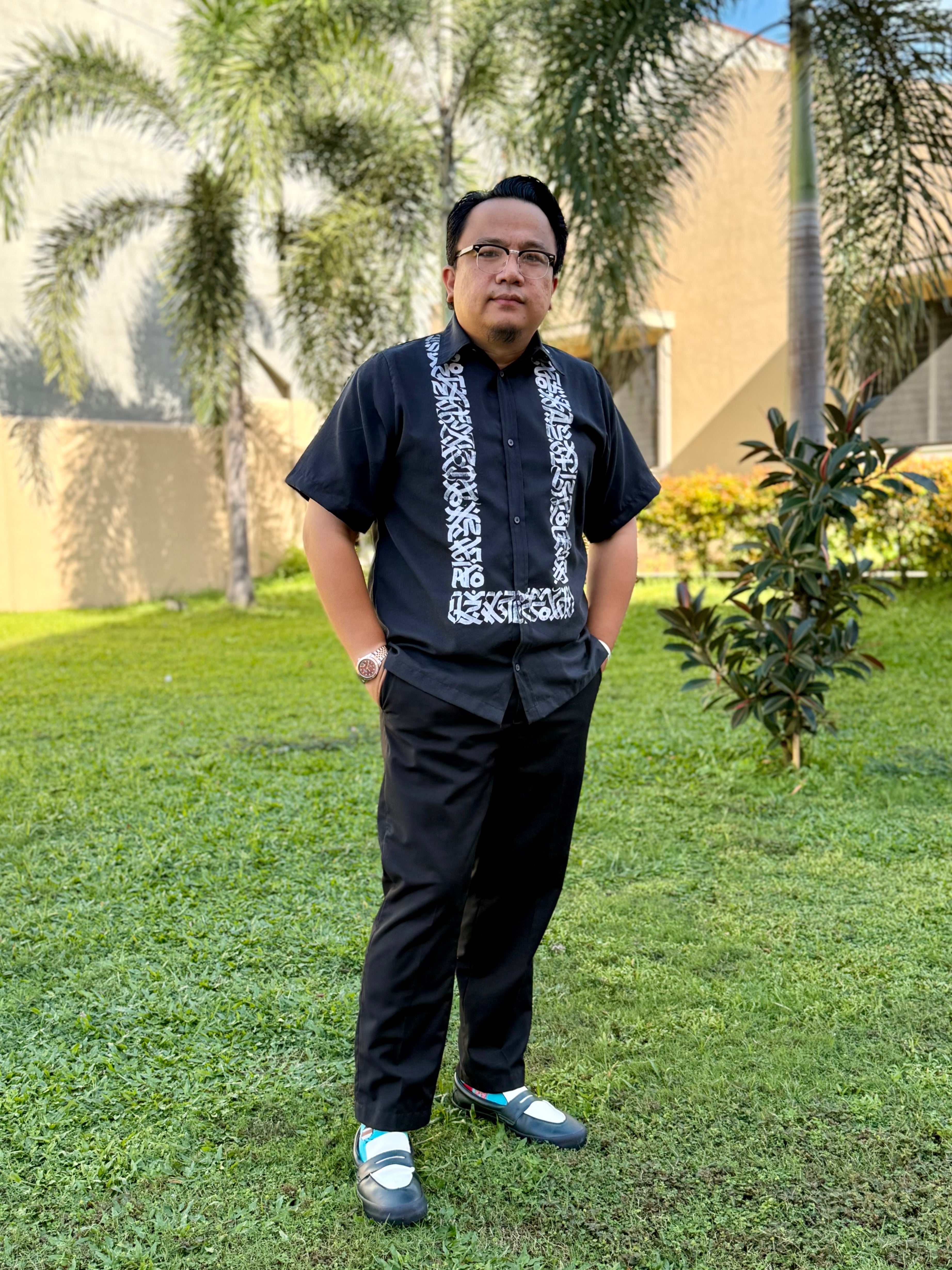 CALLIGRAFFITI BUTTON DOWN POLO 01 | MATTE BLACK