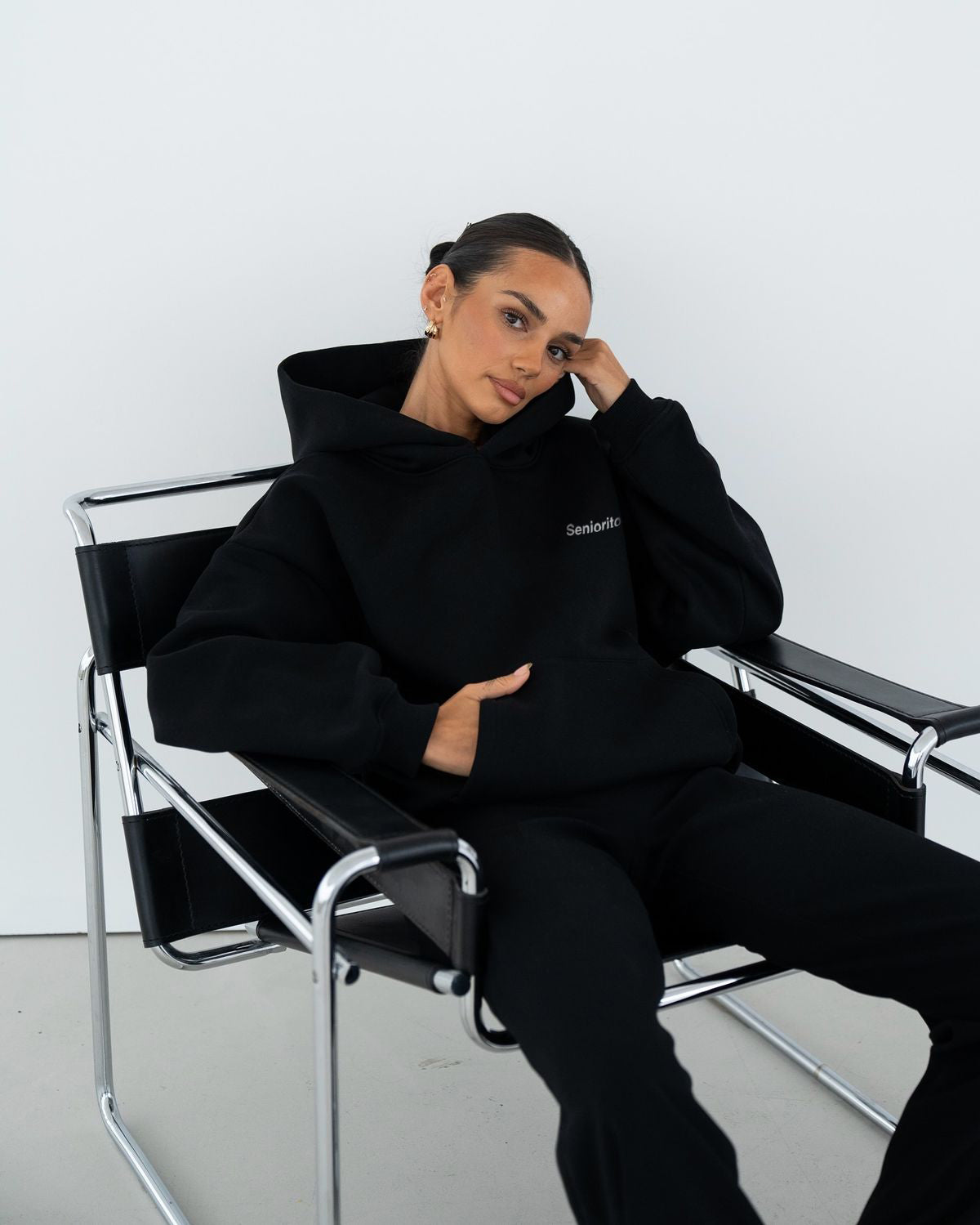 HELVETICA OVERSIZED HOODIE | BLACK