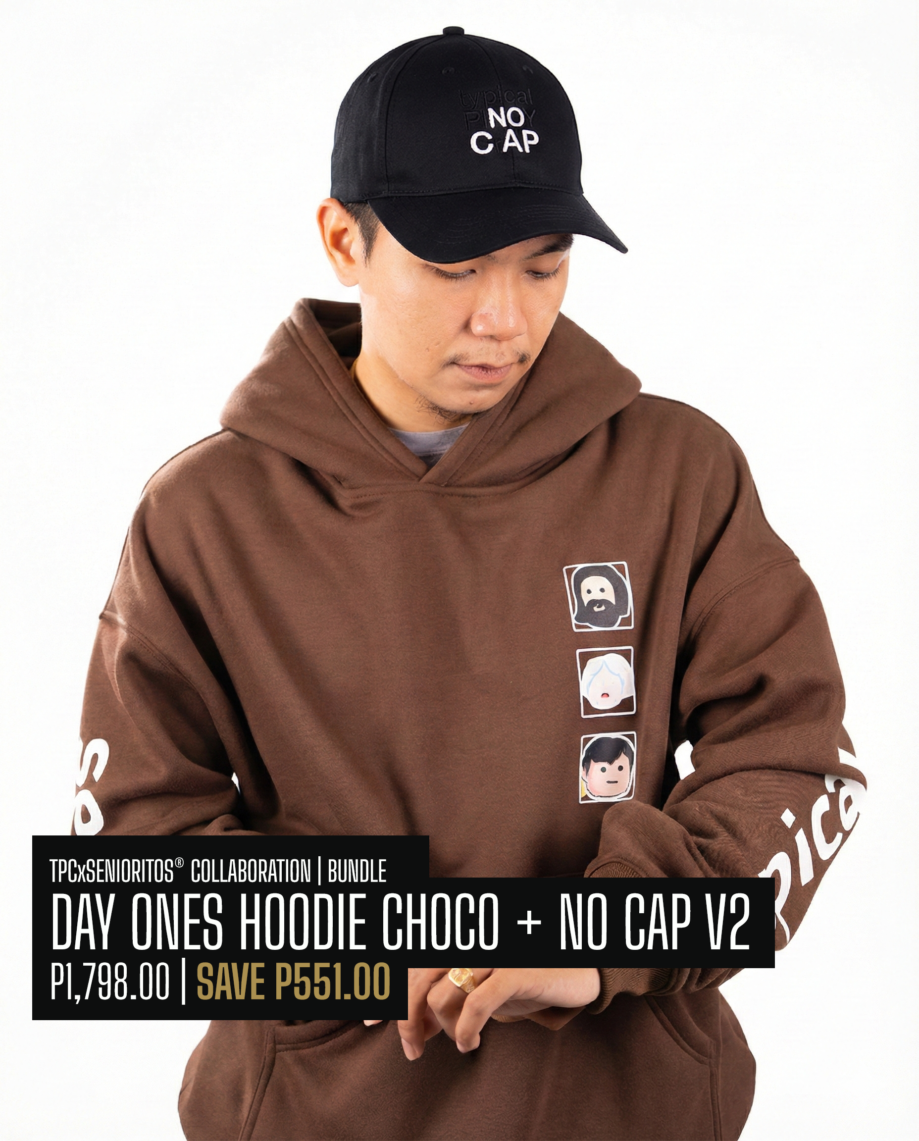 TPC HOODIE+CAP BUNDLE | CHOCO BROWN | TPCxSENIORITOS® COLLABORATION